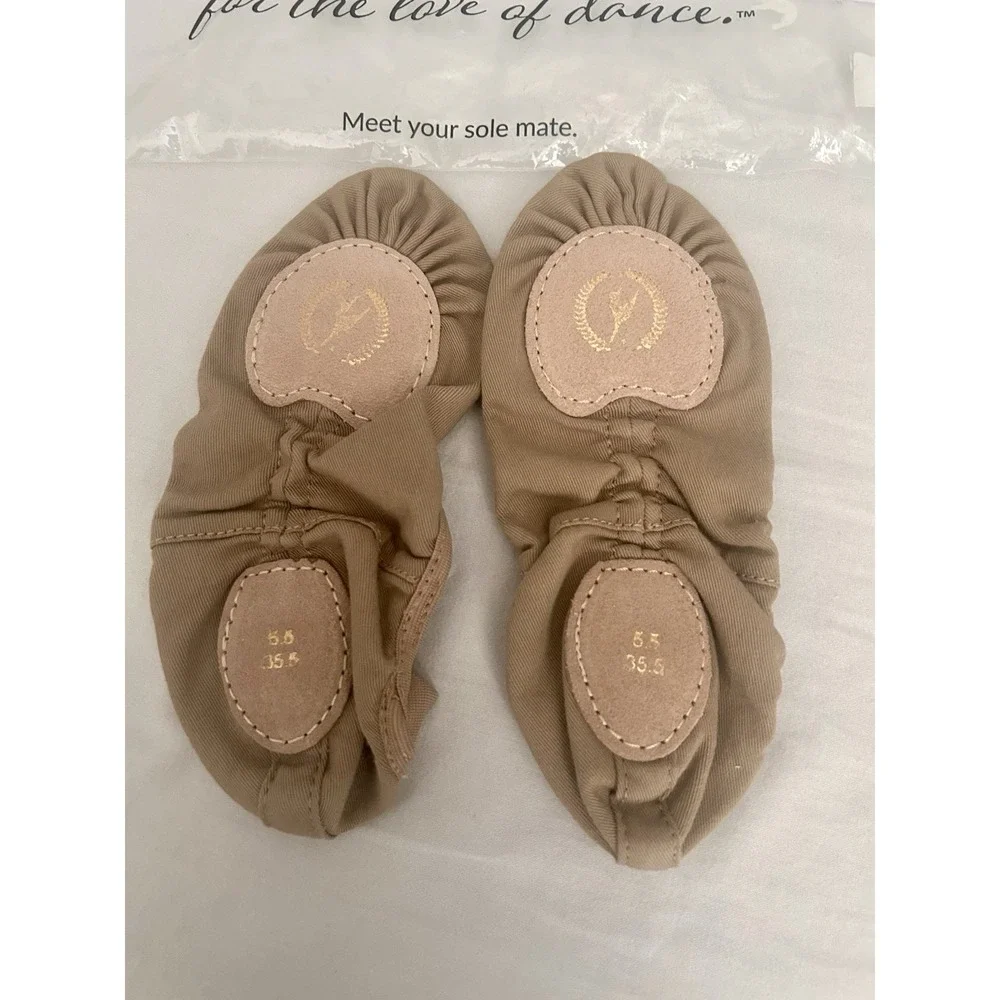 Eurotard Child Tan Assemblé Split Sole Canvas Ballet Shoe Sz‎ 5.5 US 35.5 EU